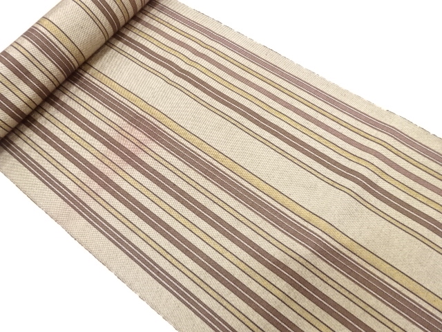 アンティーク　縞模様織り出し　八寸帯地反物